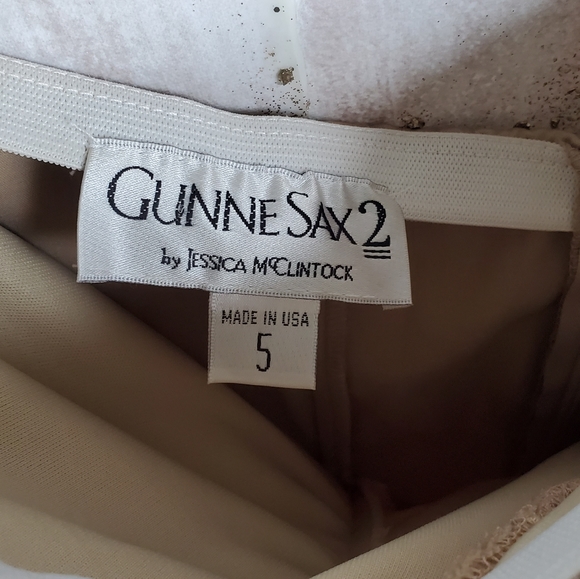 Gunne Sax 2 Vintage Gold Dress Holiday - Picture 2 of 8